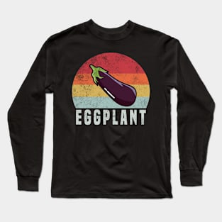 Eggplant Retro Vintage 1970's Long Sleeve T-Shirt